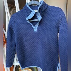 Women’s Wallflower Quilted Pullover 1/4 Button Navy & Blue Sweatshirt Size Small
